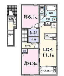 ハウオリエルア 2LDKの間取図画像