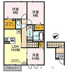 モアナB棟 3LDKの間取図画像