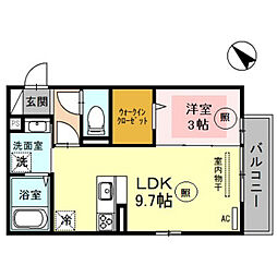 ボナール駅前 1LDKの間取図画像