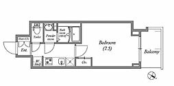 GENOVIA神戸湊川公園 1Kの間取図画像