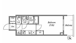 GENOVIA神戸湊川公園 1Kの間取図画像