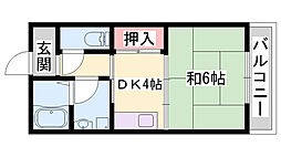 メゾン大半田 1DKの間取図画像