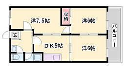須磨マンション 3DKの間取図画像