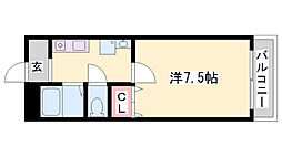 ワンルーム上大野 1Kの間取図画像