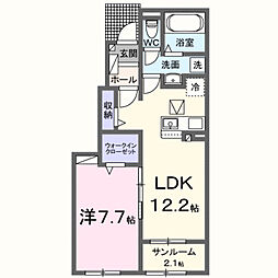 カミーノクラントーノトゥーエ 1LDKの間取図画像