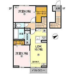 グランフェリーチェ 2LDKの間取図画像