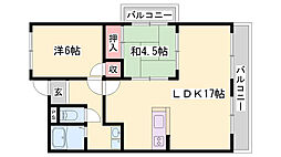 ルークレジデンス姫路2 2LDKの間取図画像