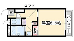 レオパレスIWASA 1Kの間取図画像