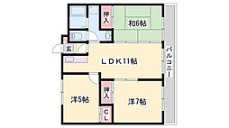 ルネ東辻井 3LDKの間取図画像