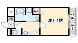シモノダマンションイッセイ 1Kの間取図画像