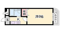ジュネス高砂3 1Kの間取図画像