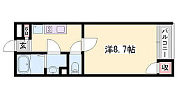 レオネクストヨセミテ 1Kの間取図画像