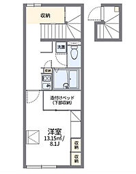 レオパレス高田井 1Kの間取図画像