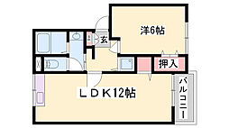 エステートパレスB棟 2DKの間取図画像