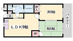 ハイツパディーサイドA棟 2LDKの間取図画像