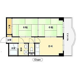 ダイヤマンション 2DKの間取図画像