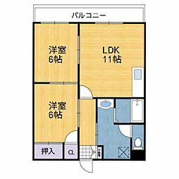 アルコラカーサ町坪2 2LDKの間取図画像
