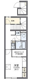 レオパレスミヤビ 1Kの間取図画像