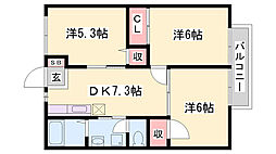 ロイヤル小林 3DKの間取図画像