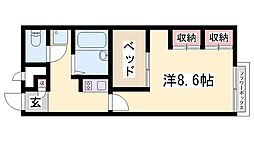 レオパレス白国 1Kの間取図画像