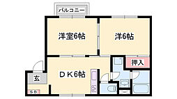 グラン・ラシーヌ 2DKの間取図画像