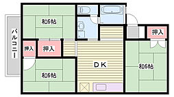 メゾンルミエールB棟 3DKの間取図画像