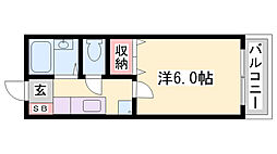 エフメゾン新在家 ワンルームの間取図画像