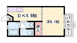 セフィラ北平野 1DKの間取図画像