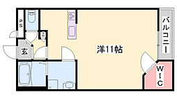 レオパレス小深田 1Kの間取図画像