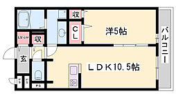 メゾン・ド・クルー 1LDKの間取図画像
