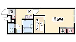 レオパレスイーグル 1Kの間取図画像