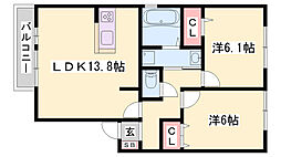 プレタメゾン大前3 2LDKの間取図画像