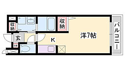 ローゼプロムナード 1Kの間取図画像