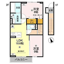 コーワロジデンス 2LDKの間取図画像