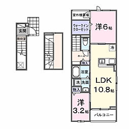 マルセイユ高松 2LDKの間取図画像