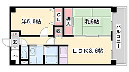 リアライズ加古川1 2LDKの間取図画像