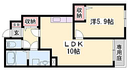 ジュピター1 1LDKの間取図画像