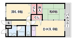 ノーブル・ヴィレッジ 2DKの間取図画像