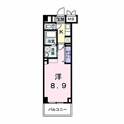 ザベース東姫路 1Kの間取図画像