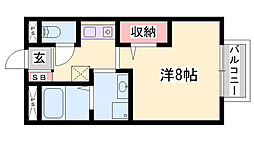 グランドソレイユ 1Kの間取図画像