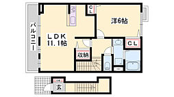 ラフレシールR 1LDKの間取図画像