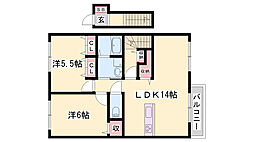 ハイツB 2LDKの間取図画像