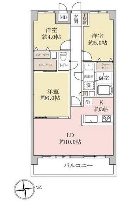 3LDK 間取り