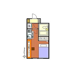 アドーレ湘南 ワンルームの間取図画像