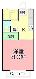 TAP安藤6 1Kの間取図画像
