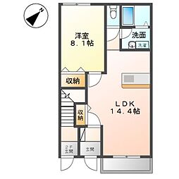 セレーノ藤澤 1LDKの間取図画像
