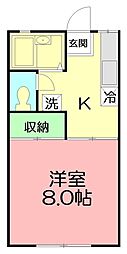 TAP安藤7 1Kの間取図画像