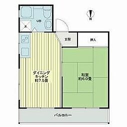 江ノ島シーサイドマンション 1DKの間取図画像