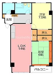 ドエル杉山 2LDKの間取図画像