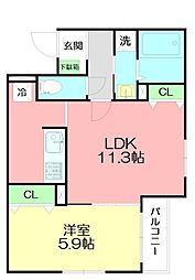 MAISONCOCO 1LDKの間取図画像